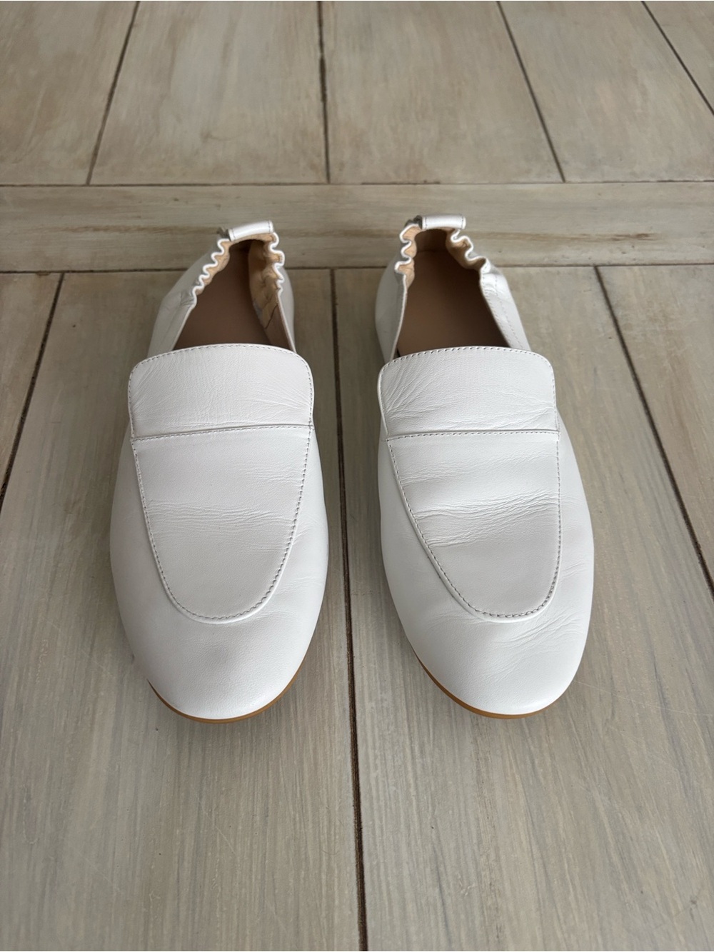 Everlane The Day Loafers White Leather Size 9